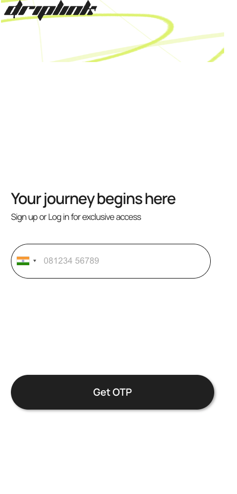 DripLink SignUp page
